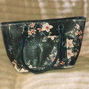 Guess Black Floral Purse with Handles